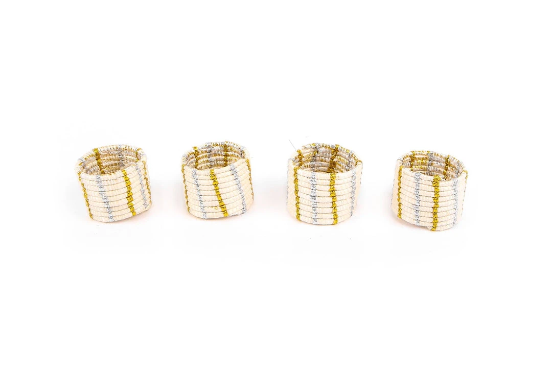 KAZI Metallic Gold + Silver Napkin Ring Set KAZI Metallic Gold + Silver Napkin Ring Set