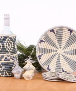 KAZI Metallic Gray Hope Oversized Coaster Set 2 KAZI Metallic Gray Hope Oversized Coaster Set