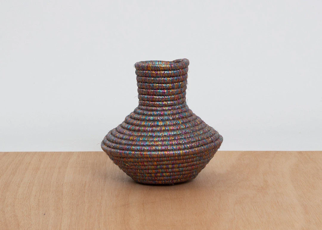 KAZI Home Goods Metallic Prism Short Tapered Vase KAZI Home Goods Metallic Prism Short Tapered Vase