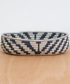 KAZI Metallic Silver Oval Basket