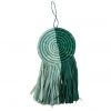 KAZI Mist + Teal Fringed Disc Ornament
