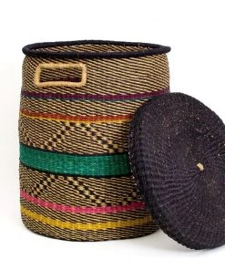 KAZI Multicolor Patterned Hamper Basket