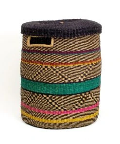 KAZI Multicolor Patterned Hamper Basket