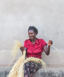 KAZI Fair Trade Natural Fringed Disc Ornament