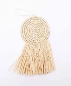 KAZI Fair Trade Natural Fringed Disc Ornament