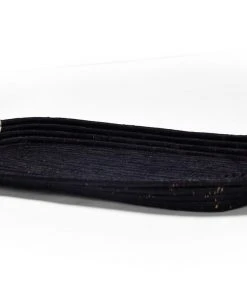 KAZI Home Goods Natural Handle + Black Raffia Rectangular Tray