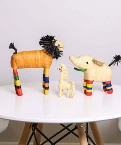 KAZI Fair Trade Natural Raffia Giraffe Ornament