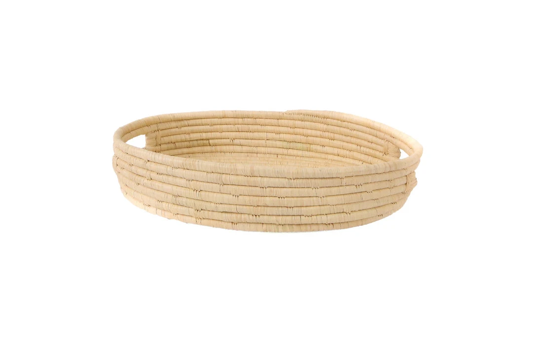 KAZI Natural Raffia Oval Tray Home Goods KAZI Natural Raffia Oval Tray Home Goods
