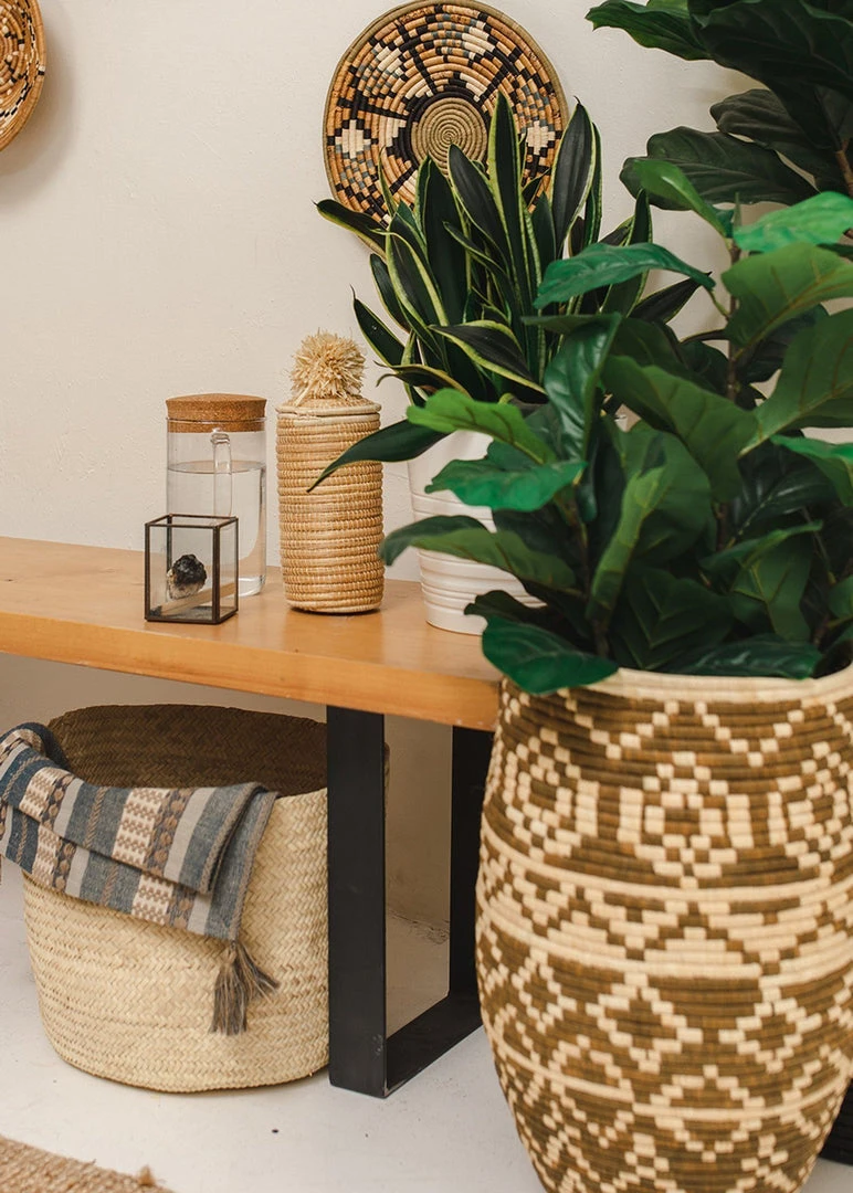 KAZI Home Goods Natural Tina Pom Pom Box KAZI Home Goods Natural Tina Pom Pom Box