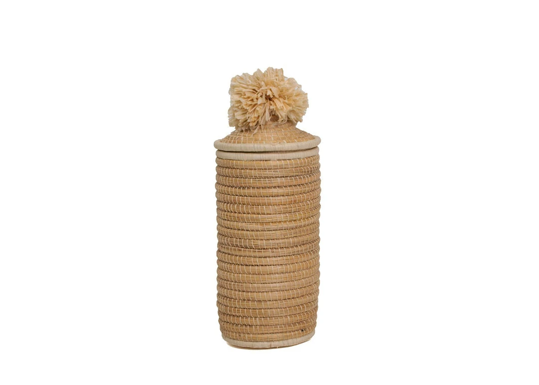 KAZI Home Goods Natural Tina Pom Pom Box KAZI Home Goods Natural Tina Pom Pom Box