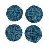 KAZI Niagara Fringed Oversized Raffia Coaster Set