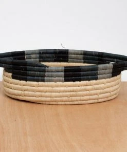 KAZI Opal Gray Color Blocked Oval Basket Home Goods