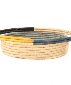 KAZI Opal Gray + Mustard Oval Basket