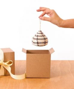 KAZI Fair Trade Patterned Multicolor Metallic Bulb Ornament