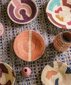 KAZI Peach Striped Large Bowl Home Goods