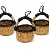 KAZI Petite Bolga Basket Ornament Set - Natural + Black