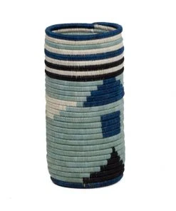 KAZI Silver Blue Abstract Vase Home Goods