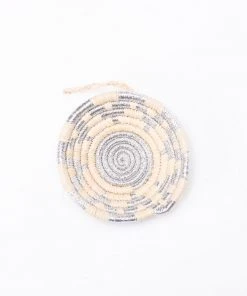 KAZI Silver Metallic Basket Ornament Fair Trade