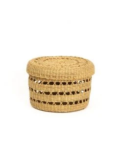 KAZI Small Lidded Lace Grass Box Home Goods