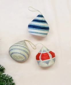 KAZI Soft Blue + Navy Bulb Ornament 2 KAZI Soft Blue + Navy Bulb Ornament