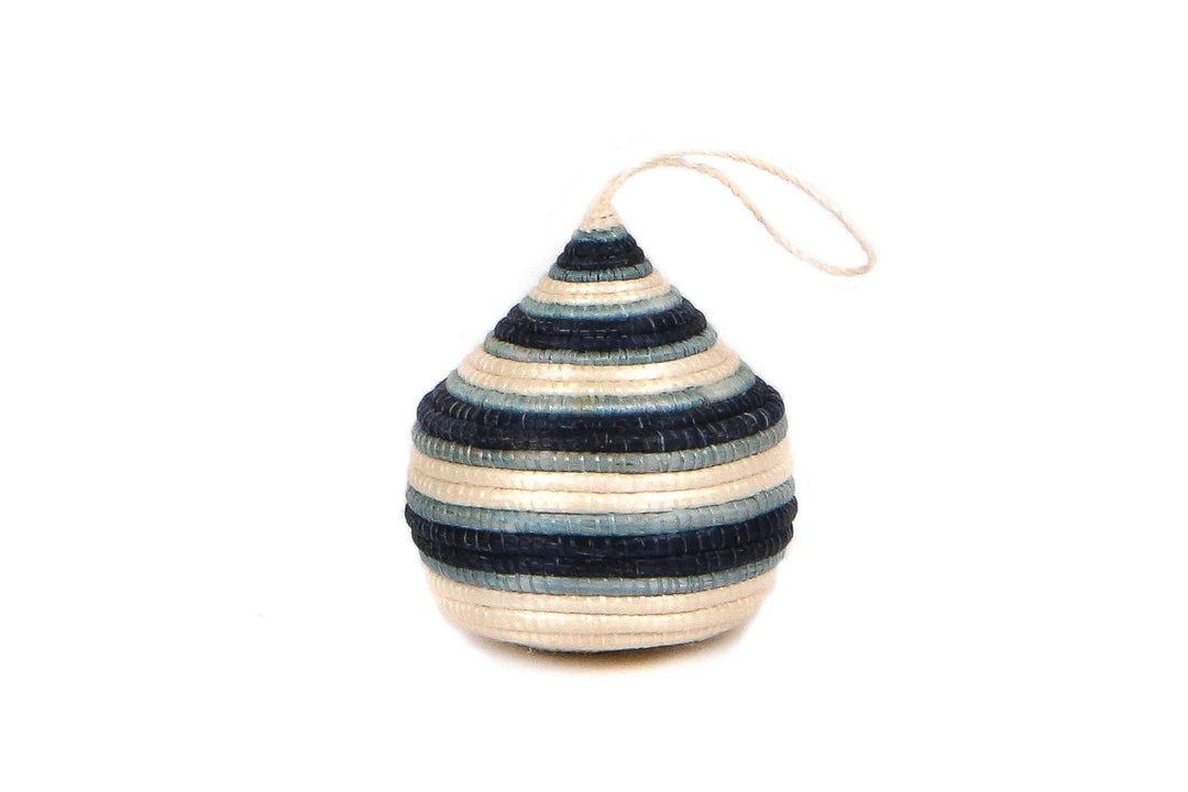 KAZI Soft Blue + Navy Bulb Ornament KAZI Soft Blue + Navy Bulb Ornament