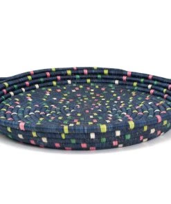 KAZI Home Goods Speckled Blue Night Celebration Wall Tray
