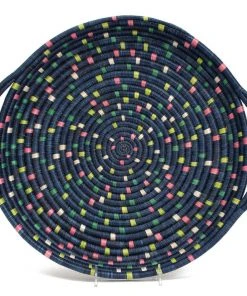 KAZI Home Goods Speckled Blue Night Celebration Wall Tray