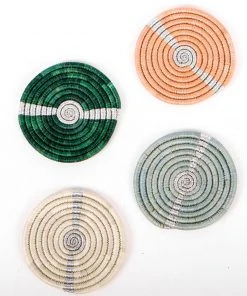 KAZI Striped Metallic Floret Coasters