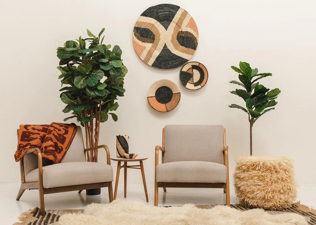 KAZI Home Goods Tabia Peach Wall Plate III KAZI Home Goods Tabia Peach Wall Plate III