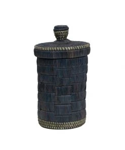 KAZI Tall Raffia Slate Box