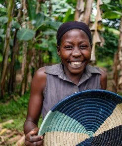 KAZI Cool Color Blocked Raffia Tray