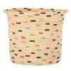KAZI Vivid Dashed Raffia Floor Storage Basket Home Goods