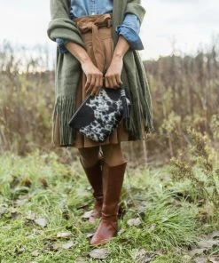 Abby Alley Handcrafted Keely Clutch - Black Cow Hair 2 Abby Alley Handcrafted Keely Clutch - Black Cow Hair