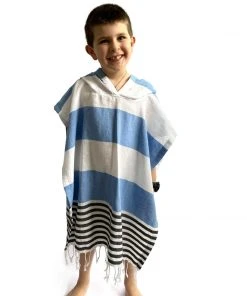 Hilana: Upcycled Cotton Home Goods Kids' Veracruz Upcycled Hooded Poncho Towel