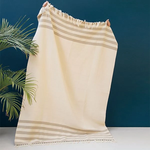 Kiliim Beige Stripes Throw Blanket Home Goods Kiliim Beige Stripes Throw Blanket Home Goods