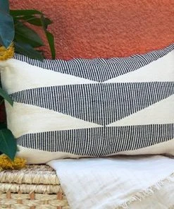 Kiliim Black Cascade Lumbar Pillow Cover