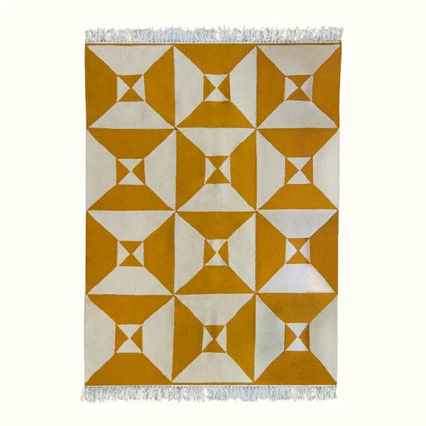 Kiliim Cream + Yellow Arrows Wool Rug Kiliim Cream + Yellow Arrows Wool Rug