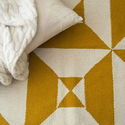 Kiliim Cream + Yellow Arrows Wool Rug Kiliim Cream + Yellow Arrows Wool Rug