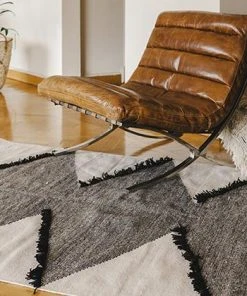 Kiliim Frilled Diamonds Wool Runner / Rug