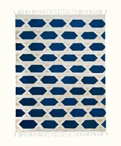 Kiliim Hexa Blue Wool Rug