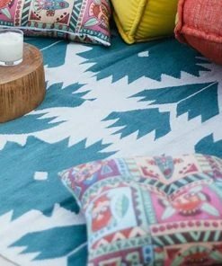 Kiliim Home Goods Teal Bustan Wool Runner / Rug