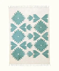 Kiliim Home Goods Teal Bustan Wool Runner / Rug