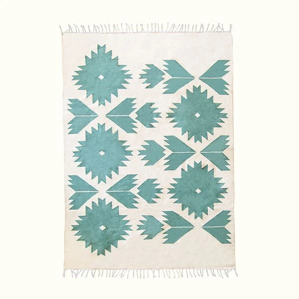 Kiliim Home Goods Teal Bustan Wool Runner / Rug 1 Kiliim Home Goods Teal Bustan Wool Runner / Rug