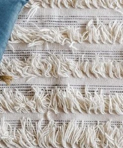 Kiliim White Fringe Wool Runner/Rug