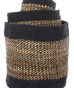 Swahili African Modern Home Goods Kitonga Sisal And Banana Fiber Storage Basket Set