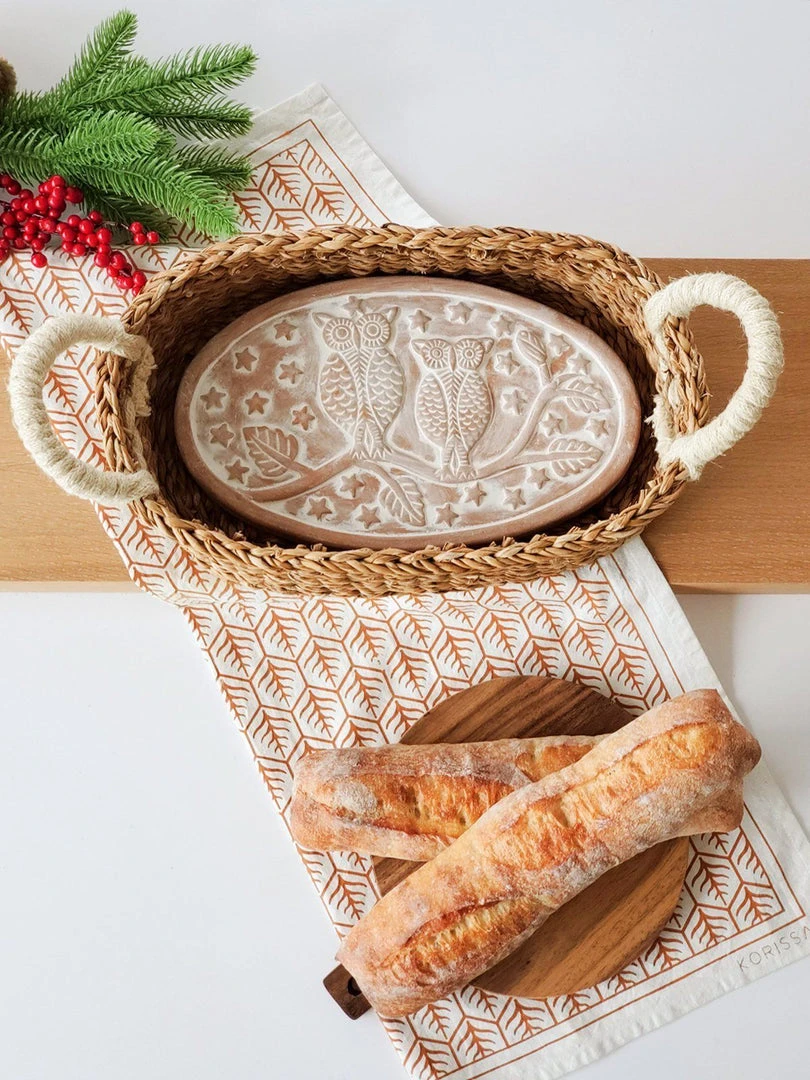 Korissa Bread Warmer + Basket - Owl Oval Korissa Bread Warmer + Basket - Owl Oval