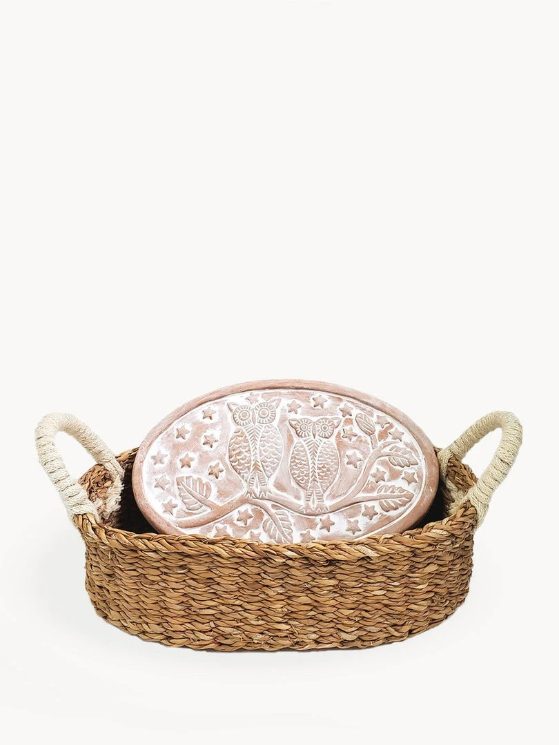 Korissa Bread Warmer + Basket - Owl Oval Korissa Bread Warmer + Basket - Owl Oval