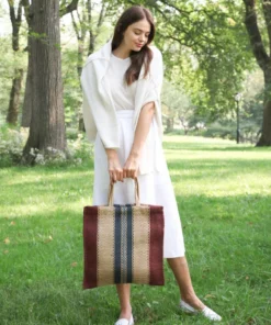 Korissa Dora Jute Tote Bag - Multi Brown