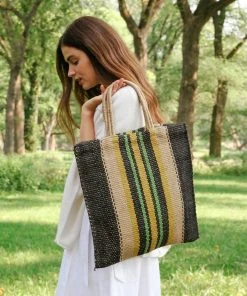 Korissa Dora Jute Tote Bag - Multi Navy Accessories