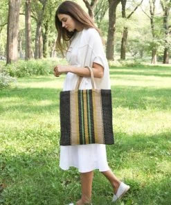 Korissa Dora Jute Tote Bag - Multi Navy Accessories